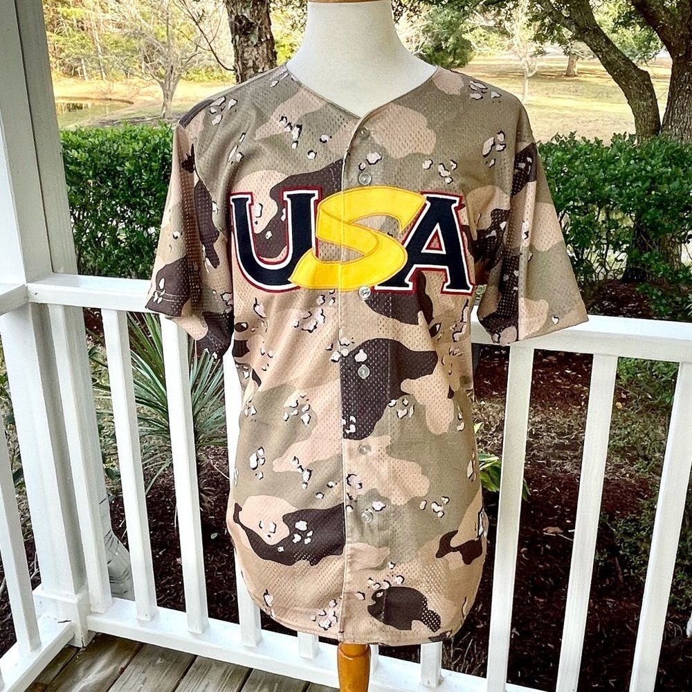 Commemorative USA McAuliffe Baseball Jersey. Large (44).